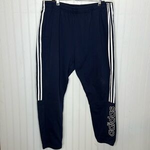 Adidas Navy and White 2XL Joggers